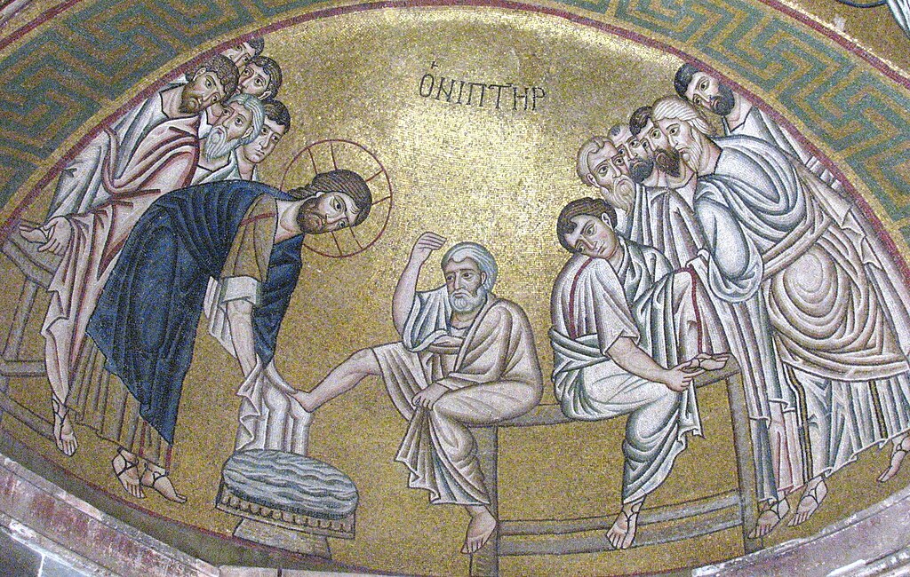 Христос пере ноге ученицима